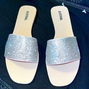 Diamond rhinestone embellished slides
